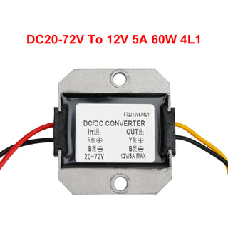 Waterproof DC-DC Converter 20-72V Step Down to 12V Power Supply Module 5A