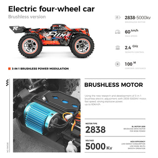 Wltoys XK 184008 RC Car 1/18 60KM/H 4WD Brushless 2.4G High Speed Off Road Truck Toy