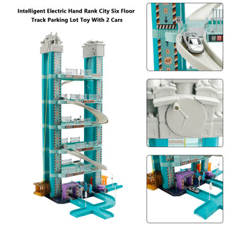 Intelligent Electric Hand Rank City Six Floor Track Parking Lot Toy With 2 Cars Toy