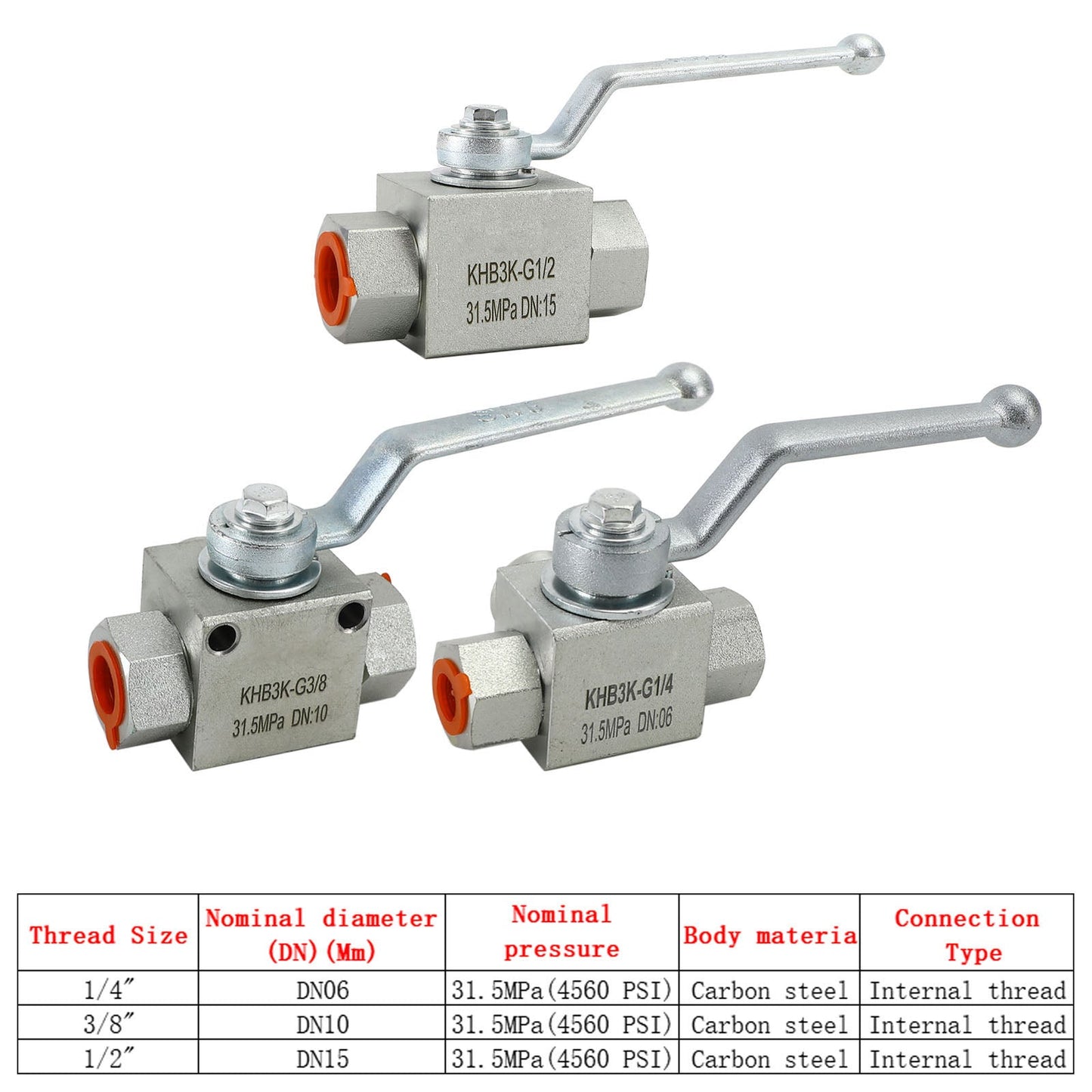 3 Way Hydraulic Ball Valve 1/4" NPT Female High Pressure Ball Valve Generic