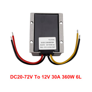 WaterProof 20-72V to 12V 30A 360W Step Down DC/DC Power Converter Regulator