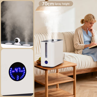 Top-Fill Smart Humidifier - 9.8L Large Capacity, Ultra-Quiet 34dB & Auto Shut-Off