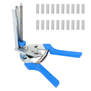 Hog Ring Plier & 600xM Clips Jaws Tool Staples Chicken Mesh Wire Cage