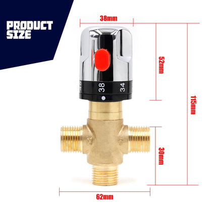 Brass Thermostatic Mixing Valve Bathroom Faucet Temperature Mixer Control Valve Generic