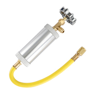 AC Hand Turn Pump Oil Dye Injector 2oz 1/4" A/C Air Conditioning Injection Tool