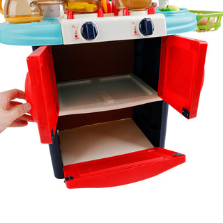 Plastic Tableware Kitchen Set With Sound, Light And Spray Function Kid Toy Blue