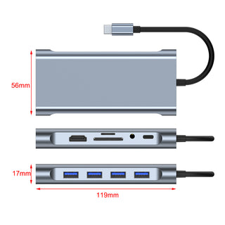 11 in 1 USB-C Type C HD Output 4K USB 3.0 HD Adapter HUB Multi-function Dock