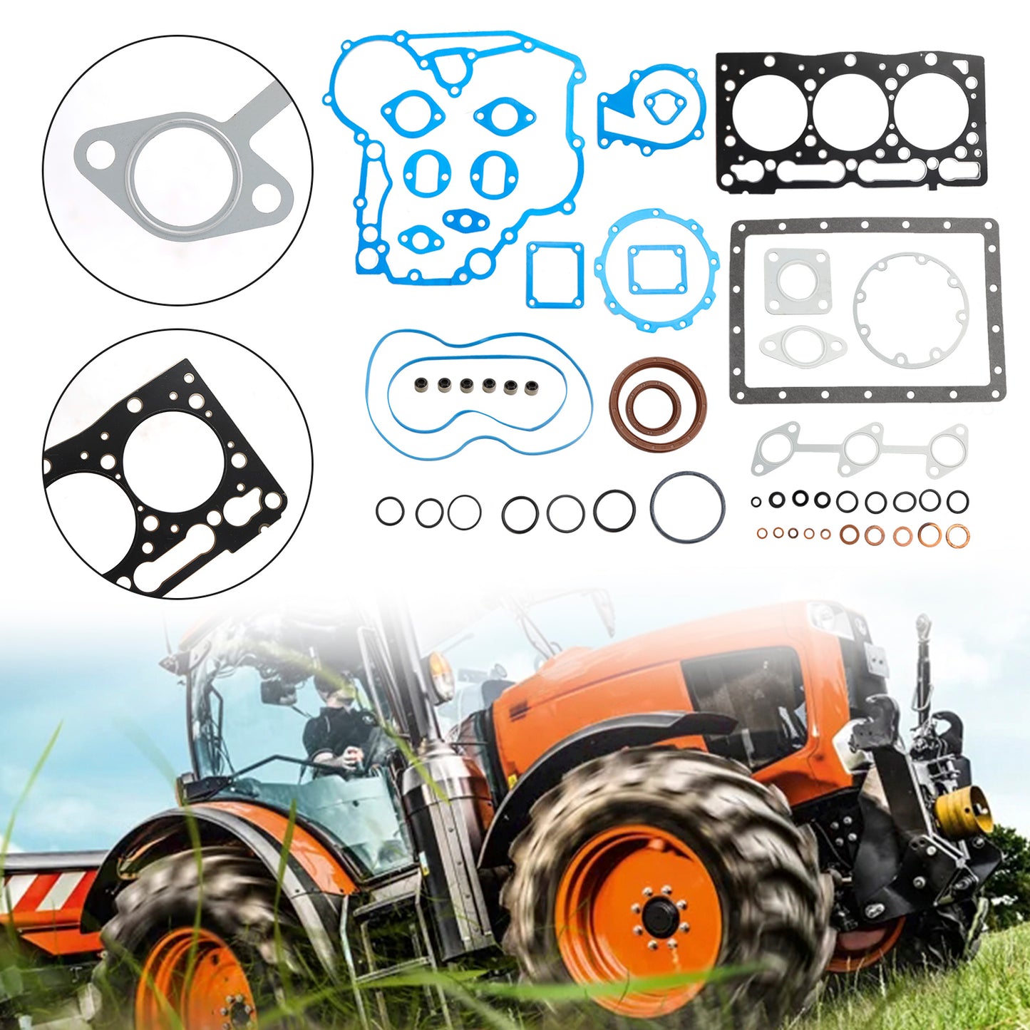 Fit For Kubota D1105 Engine Cylinder Head Complete Cylinder Gasket Kit Set Generic