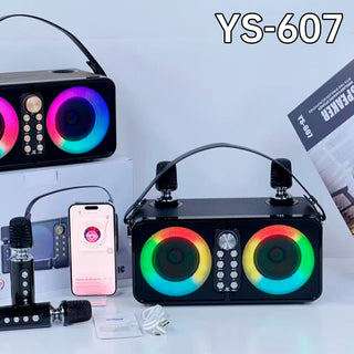 Wireless Bluetooth Speaker Dual Microphone Karaoke All-In-One Outdoor Portable