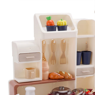 Kids Kitchen Play Set-Interactive Mist & Light Kitchen with Water Circulation Perfect Gift for Boys & Girls Ages 3+ (Red)