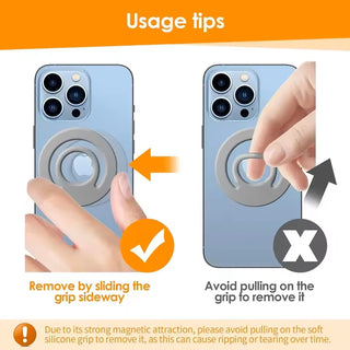 Liquid Silicone Magnetic Phone Grip Stand MagSafe for iPhone 17 16 15 14 Pro Max