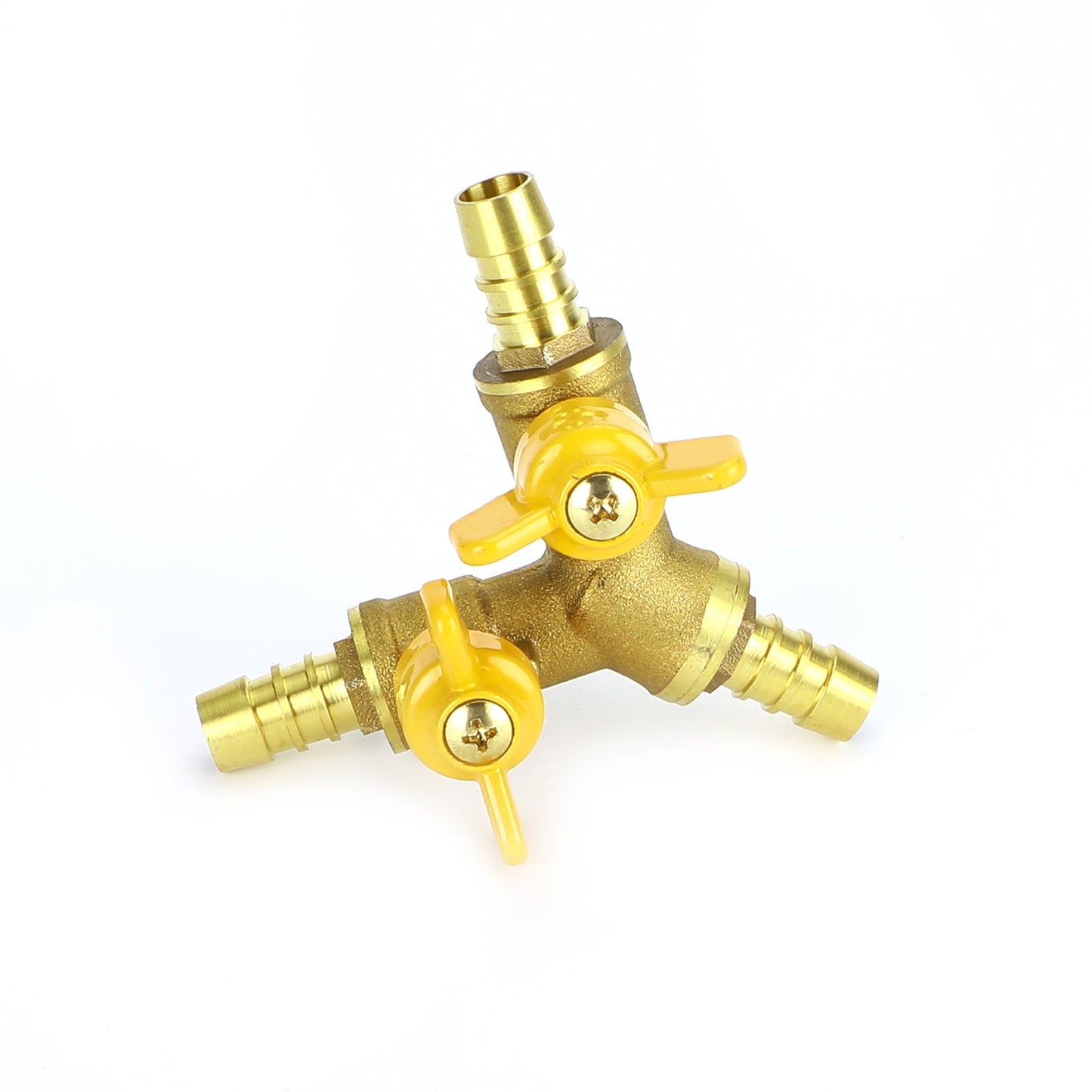 3/8" Hose Barb Ball Valve Y Shaped 3 Way Connector Barb Brass Fitting OD 11mm Generic