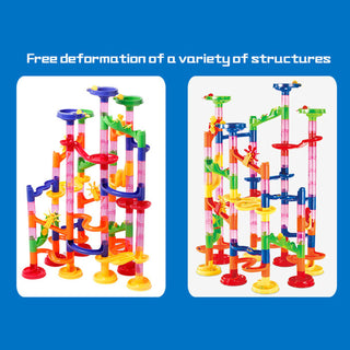 105pcs Kids Marble Run Race Set Railway Building Blocks Construction Track Toy