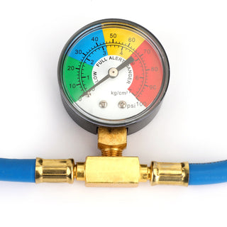 Auto Car Air Conditioning AC 1/2" Refrigerant Recharge Measuring Hose w/Gauge