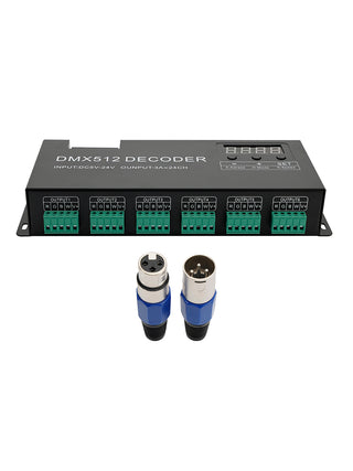 24 Channel DMX 512 Decoder RGBW PWM Dimmer Driver LED Strip Light Controller