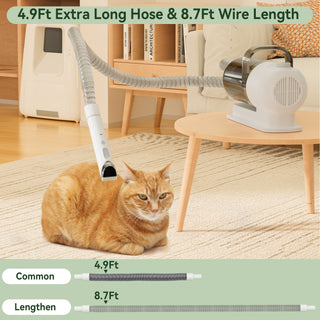 Dog Vacuum Brush for Shedding Grooming 1.5L Grooming Tools for Dogs Cats Pets 5 In 1 Pet Grooming Kit Vacuum Suction Professional Pet Hair Clipper