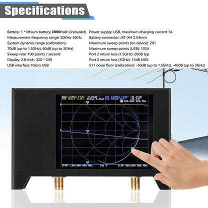 NanoVNA V-Two 3G 2.8" Vector Network Antenna Analyzer 50kHz-3GHz Shortwave Generic