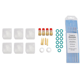 30Pcs TIG Welding Stubby Gas Lens  Cup Kit Fits For Tig WP-17/18/26 Torch