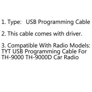 USB Programming Cable For TYT TH-9000D Car Mobile Ham Radio Transceiver With CD