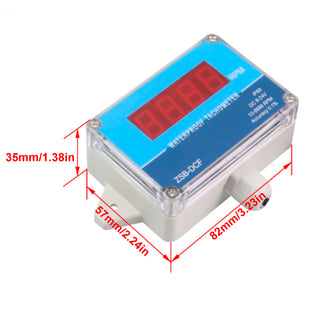DC 8-24V IP68 Waterproof Hall Tachometer Digital LED Motor Speed Meter Tester