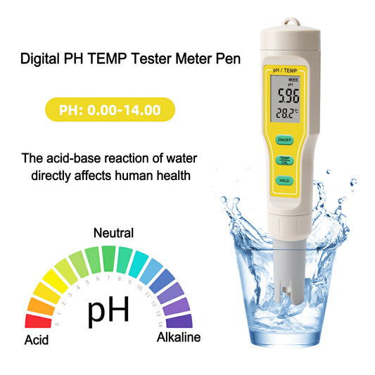 Digital PH TEMP Tester Meter Pen For Aquarium Pool Wine Water Laboratory Food