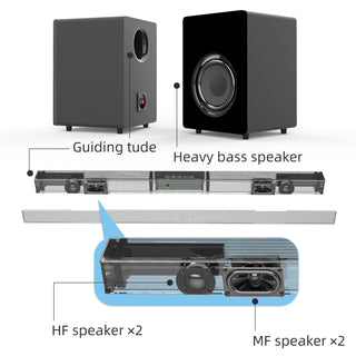 Bluetooth Subwoofer Audio Wireless Home Theater Soundbar Echo Wall Speaker