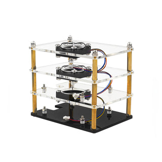 Multi-Layer Acrylic Shell Raspberry pi5 Transparent Protective Case Cooling Fan