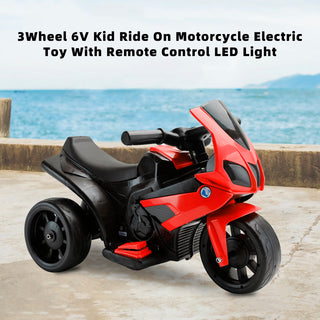 Kids Electric Ride-On Motorcycle 3-Wheel with Remote Control – Red