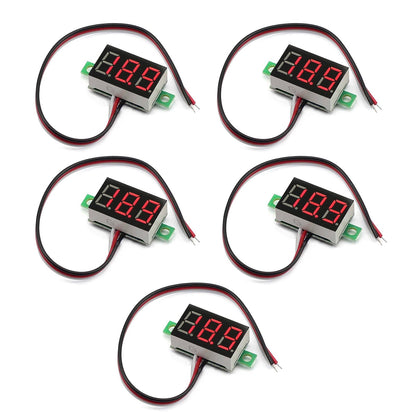 5x Mini DC 0-30V Red LED 3-Digital Display Voltage Voltmeter Panel Calibratable Generic