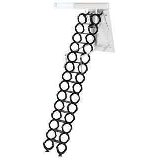 11.8FT 13 Steps Electirc Acctic Ladder Aluminum Folding Remote For Loft Home