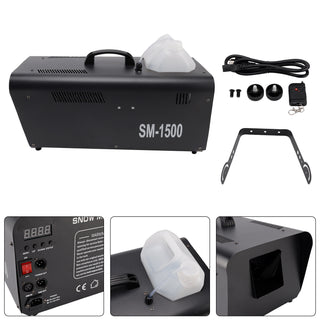 1500W Snow Machine with Wired Remote – Snowflake Maker for Christmas Parties & Stage Effects Weddings