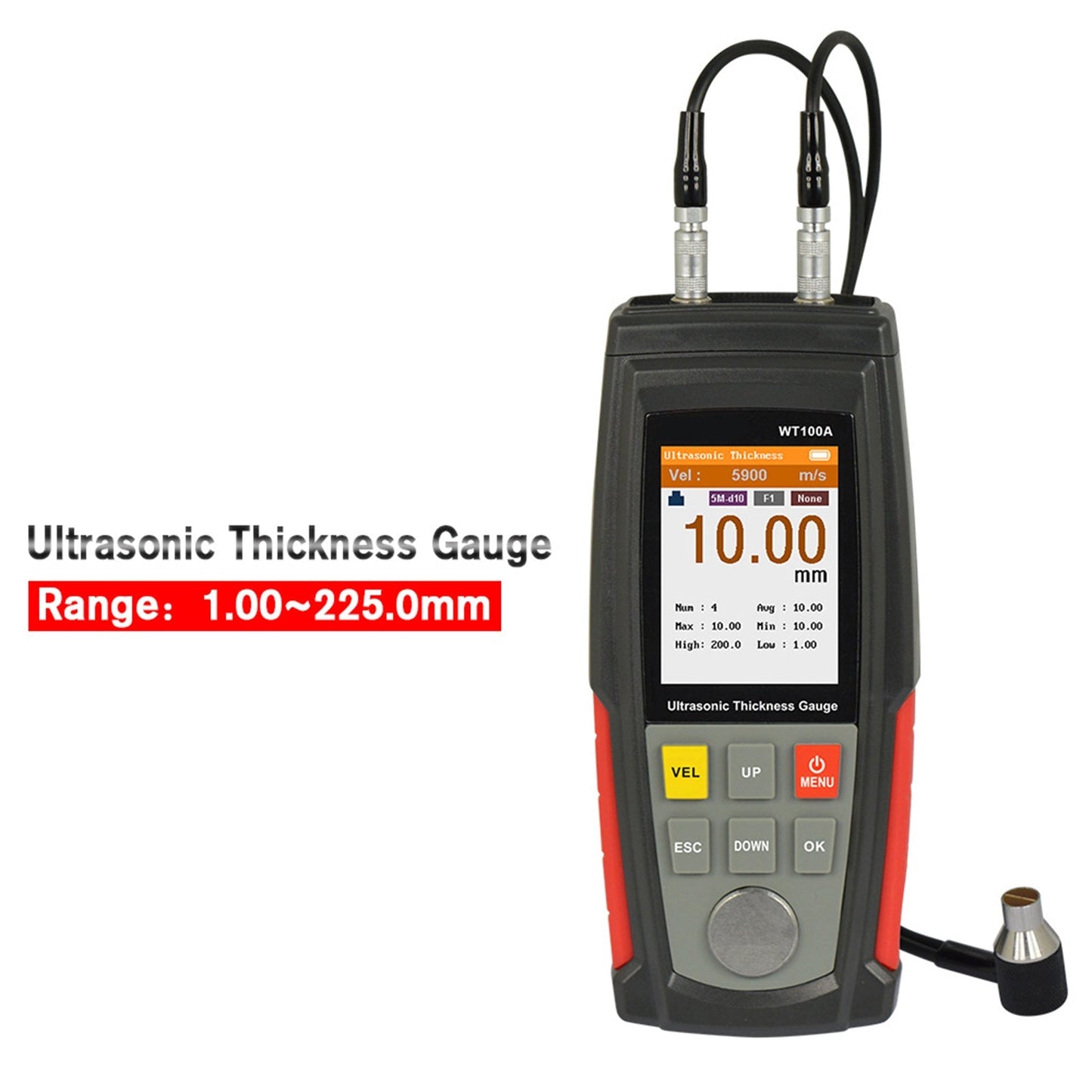 WT100A LCD Tester Tool Smart Sensor Ultrasonic Thickness Gauge Sound Velocity Generic