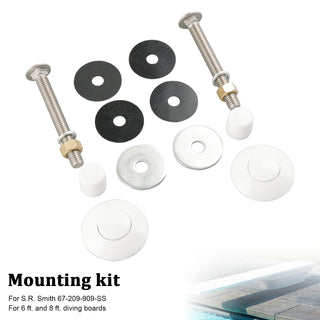 White Diving Board Mount kit 67-209-909-SS 5-1/2“Bolts 1-1/4&2”f/w