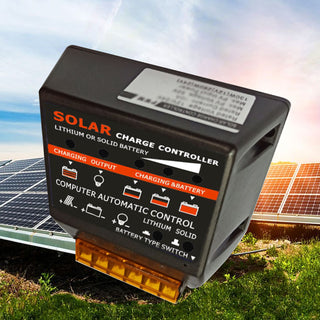 Solar Charge Controller PWM 50A 12V Solar Panel Battery Control Adapter Black