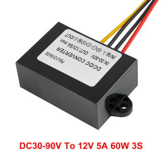 Waterproof Buck Step Down Converter DC30-90V to DC12V 5A Car Power Module