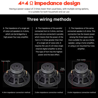 12" Car Audio Subwoofer 2200W Max Power Dual Magnet Dual Coil Woofer KTV Speaker