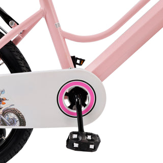 16" Kids Bike for Boys and Girls with auxiliary wheels & Rack Pink