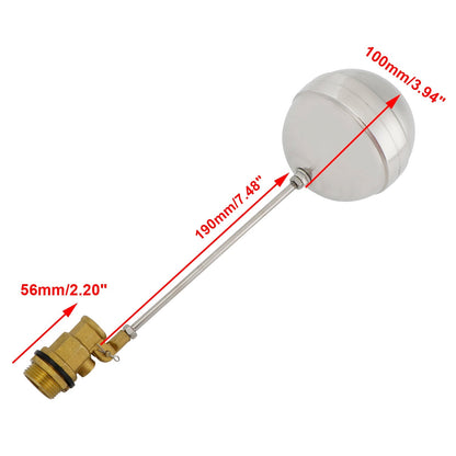 1/2"-1"Male Thread Float Ball Valve Floating Ball Stainless Steel Water Sensor Generic