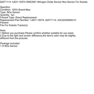 82571114 1J631-19374 SNS3081 Nitrogen Oxide Sensor Nox Sensor For Kubota