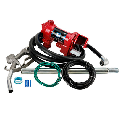 20GPM DC12V Fuel Transfer Pump Gasoline With Nozzle Kit Gas Diesel Kerosene Red