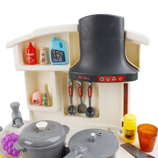 52Pcs Plastic Tableware Kitchen Set With Faucet Water Spray Function Kid