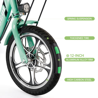 3 Wheel E-Trike Folding w/ Rear Seat Adult 400W 48V 12A Green