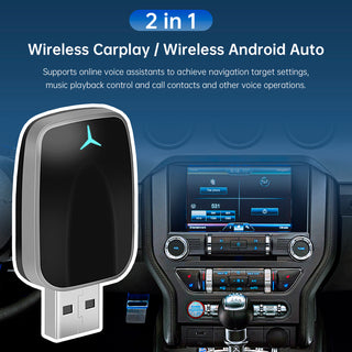 2 in 1 USB Car Dongle Connect Box Wireless Apple Carplay Android Auto Adapter