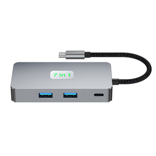 7 in 1 TYPE-CtoRJ45 2.5G 10G USB3.2 HDMI PD100W SD TF Interface Hub for MacBook