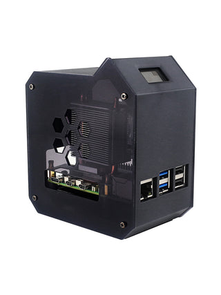 Raspberry Pi 5th Vertical Tower Fan Set w 0.96 inch OLED Screen Radiator Shell