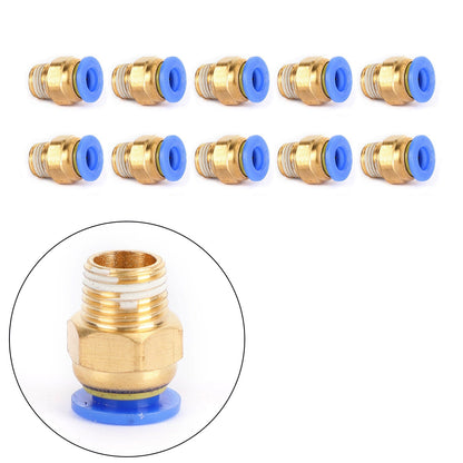 10x Pneumatic 1/4" Tube X 1/8" NPT Male Connector Push In To Air Connect Fitting Generic