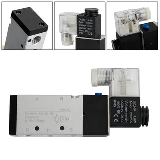 4V310-10 5 Way 2 Position PT3/8" DC 24V Pneumatic Electric Solenoid Air Valve