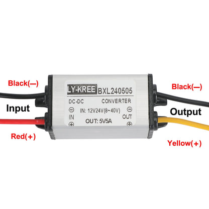 12V/24V to 5V 5A 25W Waterproof Converter Step Down Volt Module Power Supply Generic