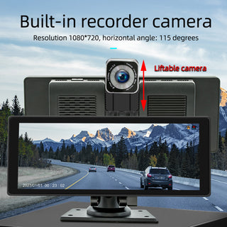 10.26" Wireless Carplay Bluetooth Car MP5 Player HD Large Screen Recorder Camera