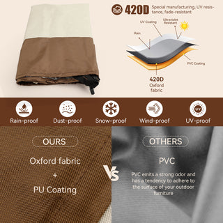 420D Circular Waterproof Patio Furniture Cover for Outdoor Table and Chair